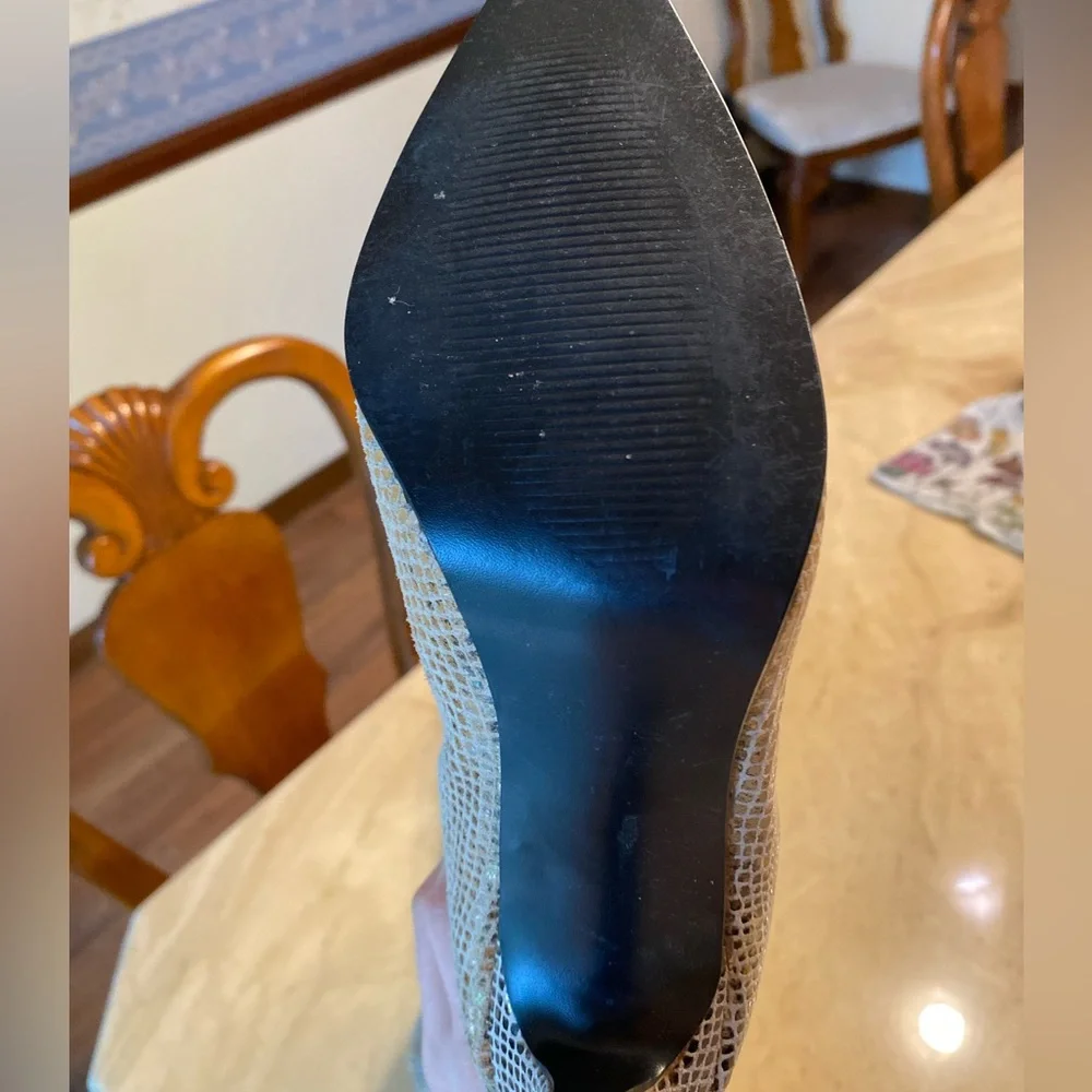 Leather Gold Snake Print Tall Boots + FREE BOOT STUFFERS - Picture 6 of 7